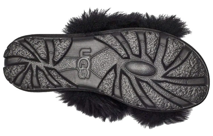 (WMNS) UGG Fuzzalicious Black Slippers 1108917-BLK