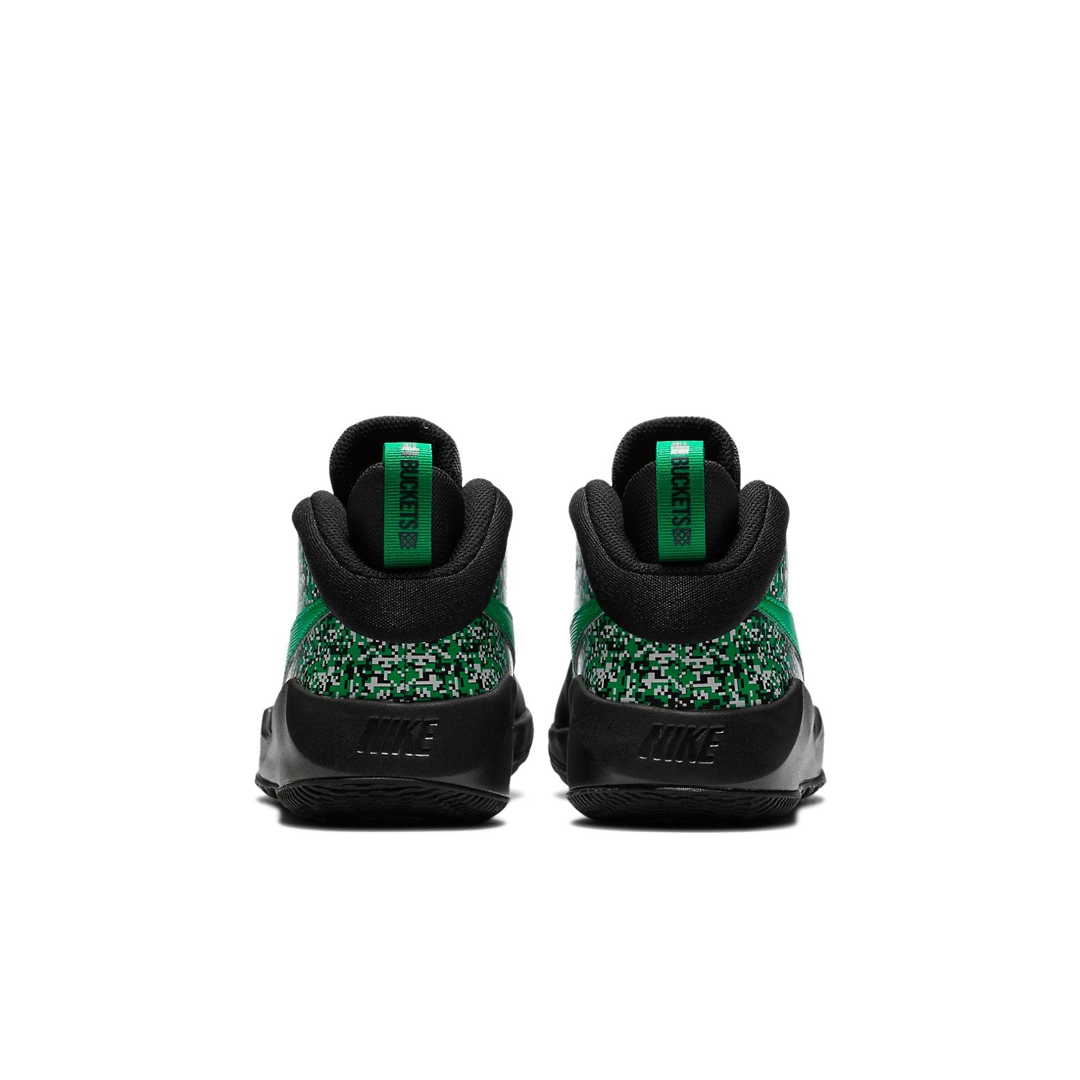 (GS) Nike Team Hustle D9 'Digital Pixel - Black Lucky Green' DC1992-001