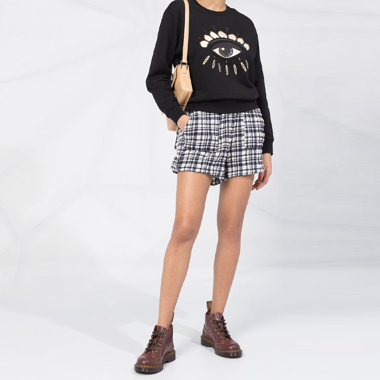 (WMNS) KENZO FW20 Eye Embroidered Fleece Lined Cotton Hoodie Black FA62SW8234XC-99