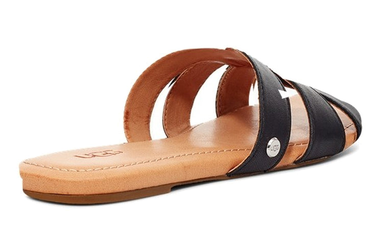 (WMNS) UGG Teague Black Slippers 'Black Brown' 1119750-BLLE