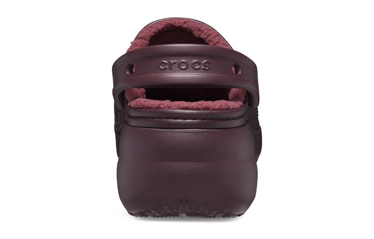 (WMNS) Crocs Classic Platform Lined Clogs 'Dark Cherry' 207938-6WD