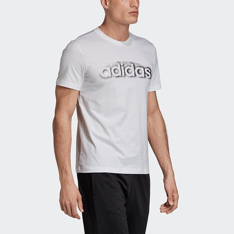 adidas M Fl Grfx T 2 logo Printing Casual Sports Short Sleeve White EI4606