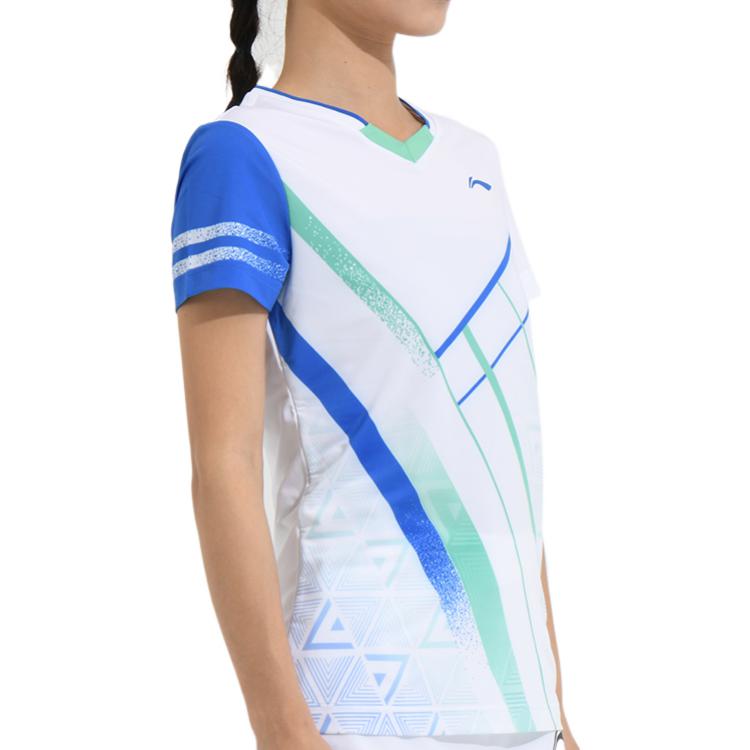Li-Ning Badminton Series Quick Dry Training tournament Short Sleeve White AAYS072-1