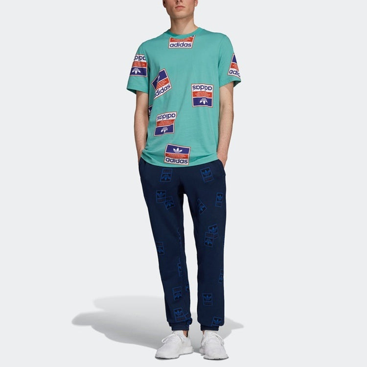 adidas originals Printing Round Neck Short Sleeve Green DV2073
