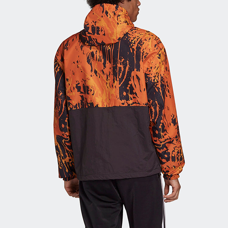 adidas originals Tlm 02 Wb Flame Colorblock Stand Collar hooded Casual Sports Jacket Orange GD5803