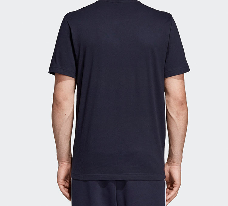 adidas Large logo Round Neck Short Sleeve Navy Blue DT9932