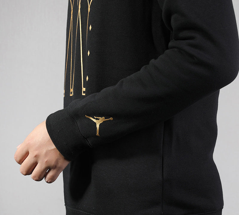 Air Jordan Fleece Knit Round Neck Hoodie Men's Black BQ5746-010