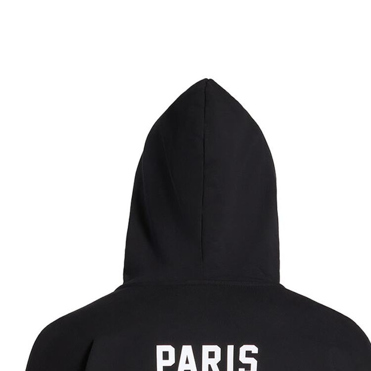 Balenciaga Paris Soccer Zip-up Hoodie Medium Fit 'Black White' 744457TPVS61070