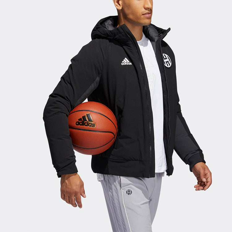 adidas Hrd Down Jkt Basketball Training Windproof hooded Jacket Black GI6665