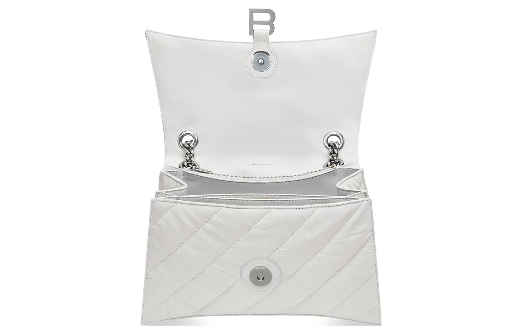 (WMNS) Balenciaga Crush Medium Chain Bag Quilted 'Optic White' 716393210J09001