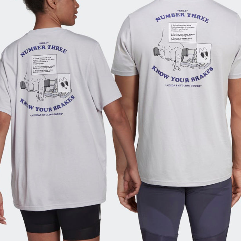 adidas U Cyc G T cycling Back Cartoon Pattern Alphabet Sports Short Sleeve Couple Style Gray HA0975