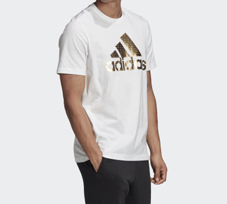adidas Universal Foil Letter Short-sleeve Tee Men White GE4700