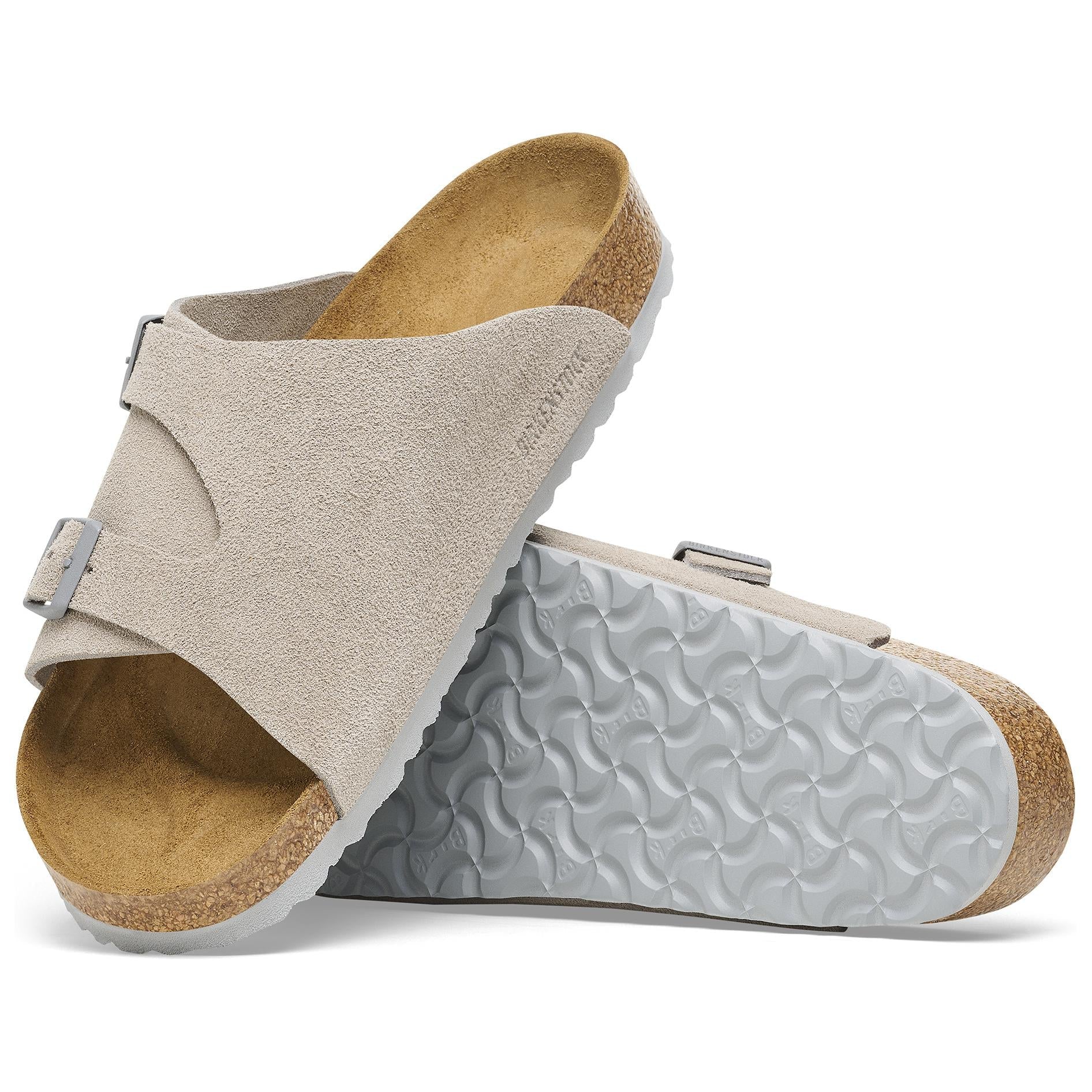 Birkenstock Zrich Suede Leather Narrow Fit Sandals 'Stone Coin' 1027659