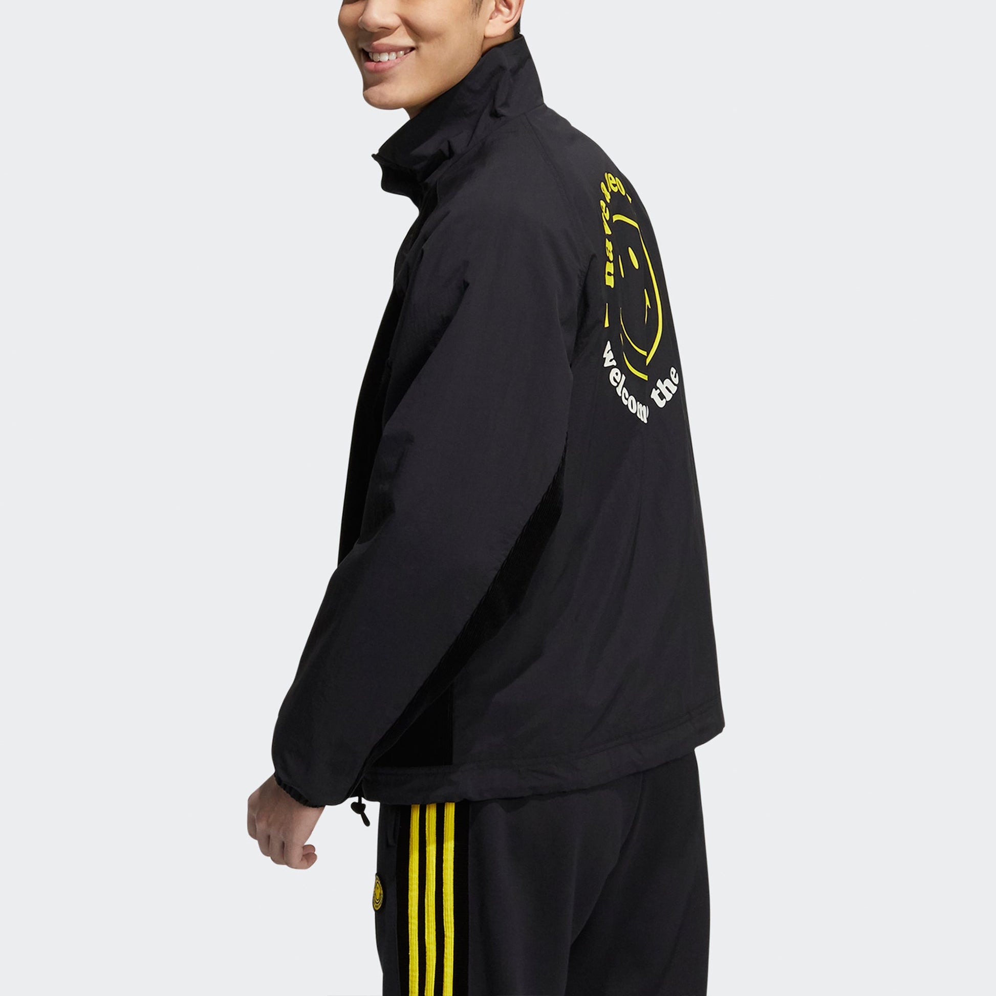 adidas neo U Smly Jkt Colorblock Casual Stand Collar Jacket Black H58046