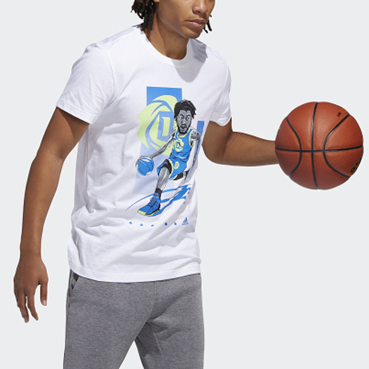 adidas ROSE GU TEE Basketball Sports Short Sleeve White FM4772