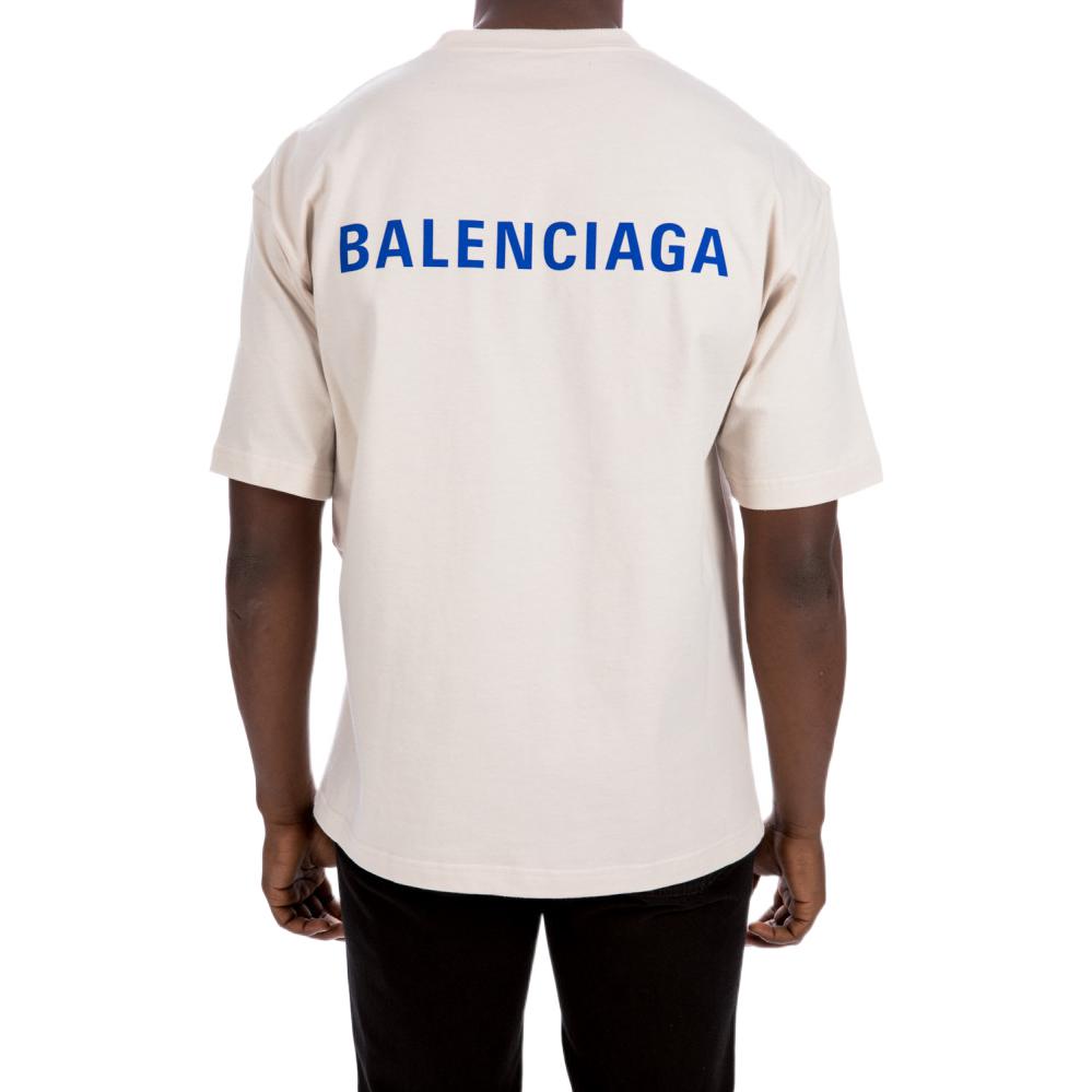 Balenciaga go Luxury Crew Neck Unisex Cotton Short Sleeves White 612966TIVG59055