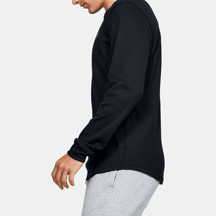 Under Armour Waffle Henley Thermal Shirt 'Black' 1302356-001