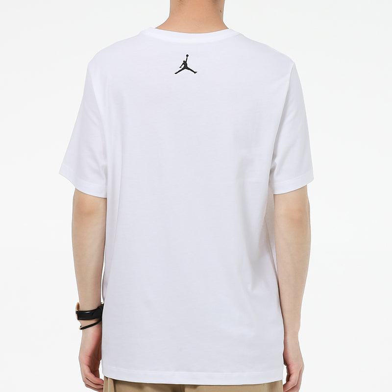 Air Jordan Running Training Casual Round Neck Cartoon Printing Short Sleeve White DO1927-100