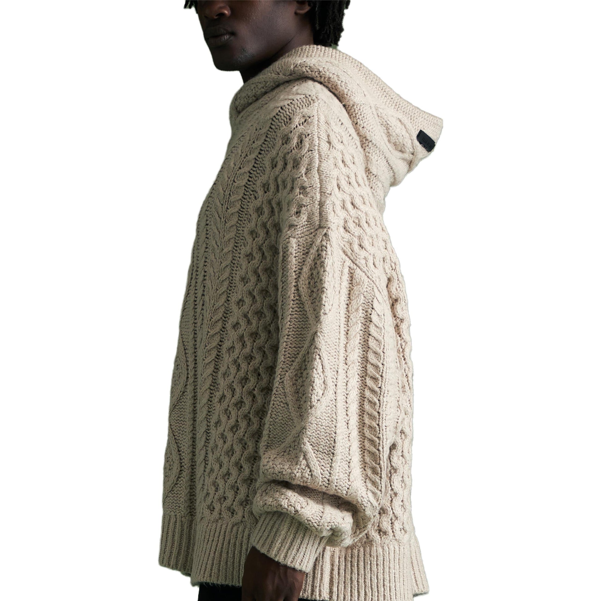 Fear of God Essentials FW23 Cable Knit Hoodie 'Silver Cloud' 192BT234392F