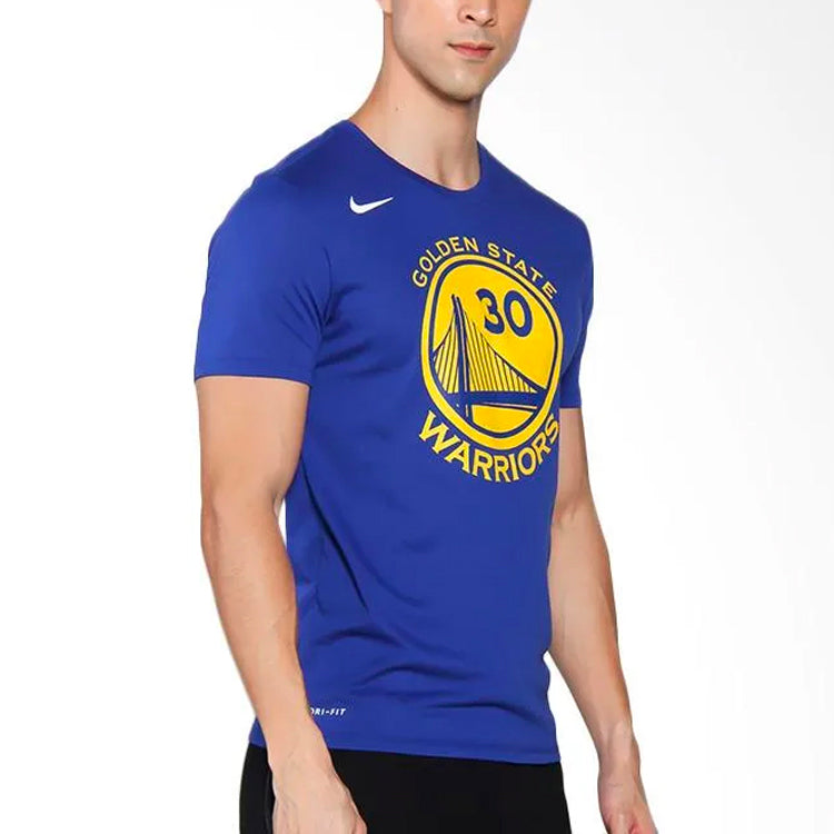 Nike Golden State Warriors DRI-FIT NBA Short Sleeve Blue 'Curry' 870775-496