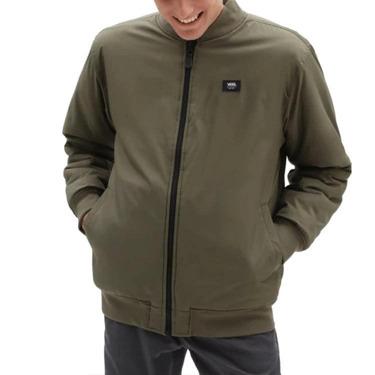 Men's Vans Reversible Lamb's Wool Long Sleeves logo Sports Jacket Military Green VN0A5KLN0CT