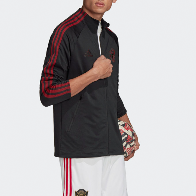 adidas Manchester United Soccer/Football Training Zipper Jacket Black FH8546