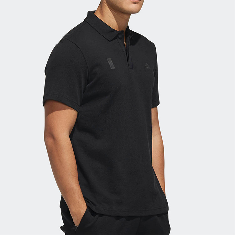 adidas Series Athleisure Casual Sports Short Sleeve polo Black DW4683
