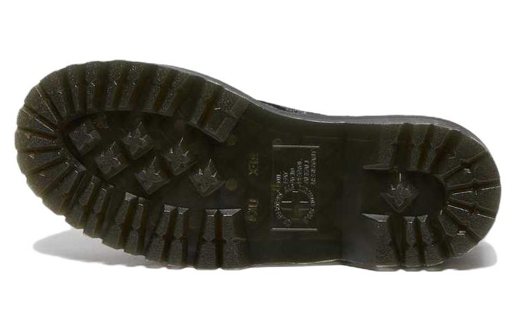 Dr. Martens 1461 Faux Fur-Lined Metallic Leather Platform Shoes 'Black' 27957012