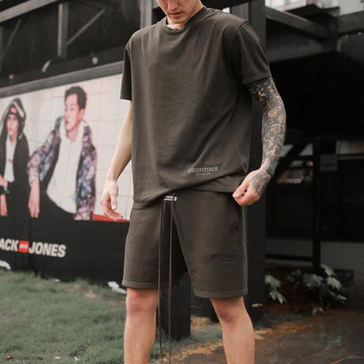 Fear of God Essentials Short Sleeve Black Logo Tee FOG-SS20-002