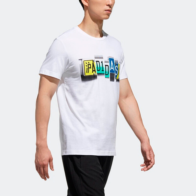 adidas Ss Key City Logo Printing Sports Short Sleeve White DX0641