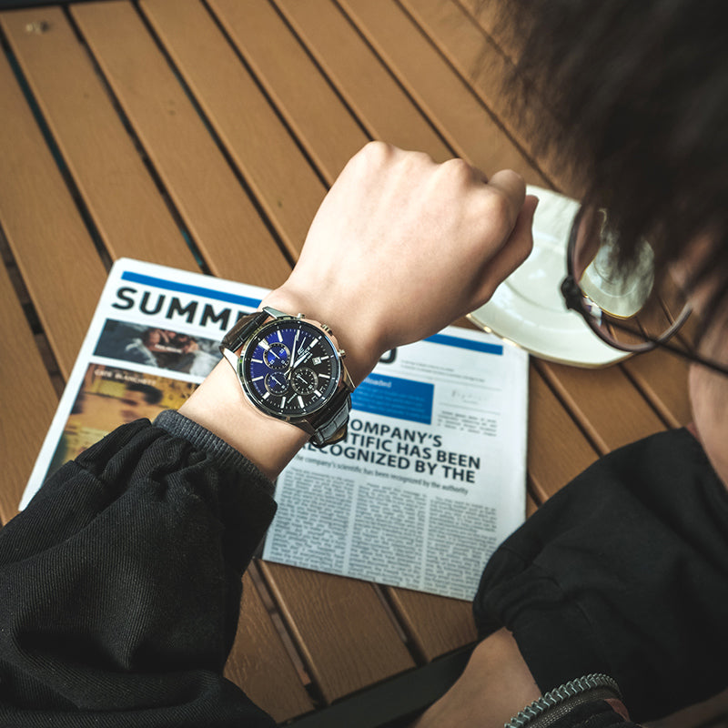 CASIO Quartz Waterproof Sapphire Crystal EDIFICE Blue Mens Royal Blue Analog EFB-530L-2AVUPR