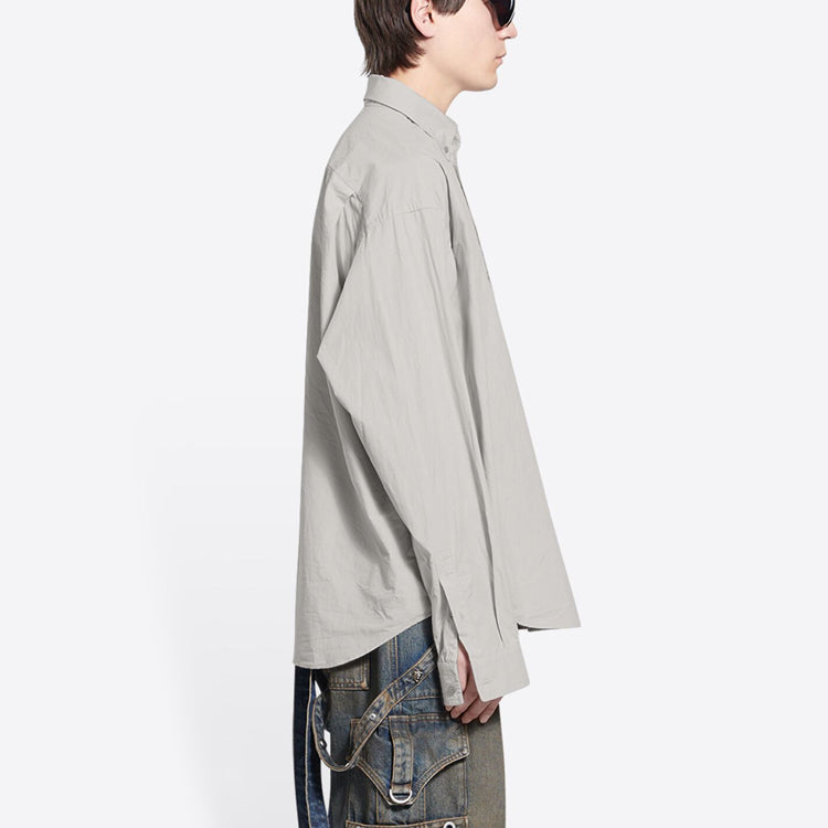 Balenciaga Cotton Shirt Large Fit 'Cement Grey' 681688TKM102967
