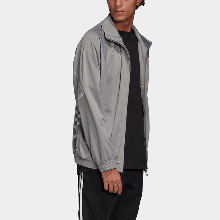 adidas originals Logo Metallic Sports Jacket Gray FS7322