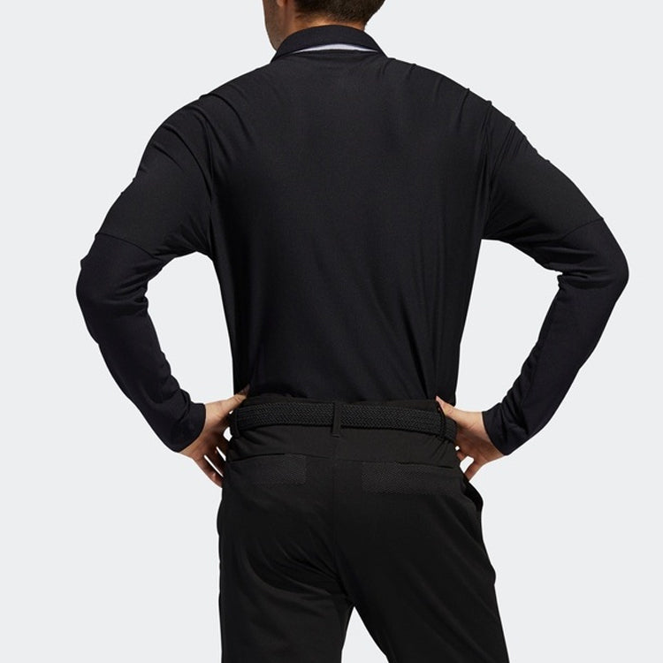 adidas logo Golf Sports Long Sleeves polo Black FJ9923