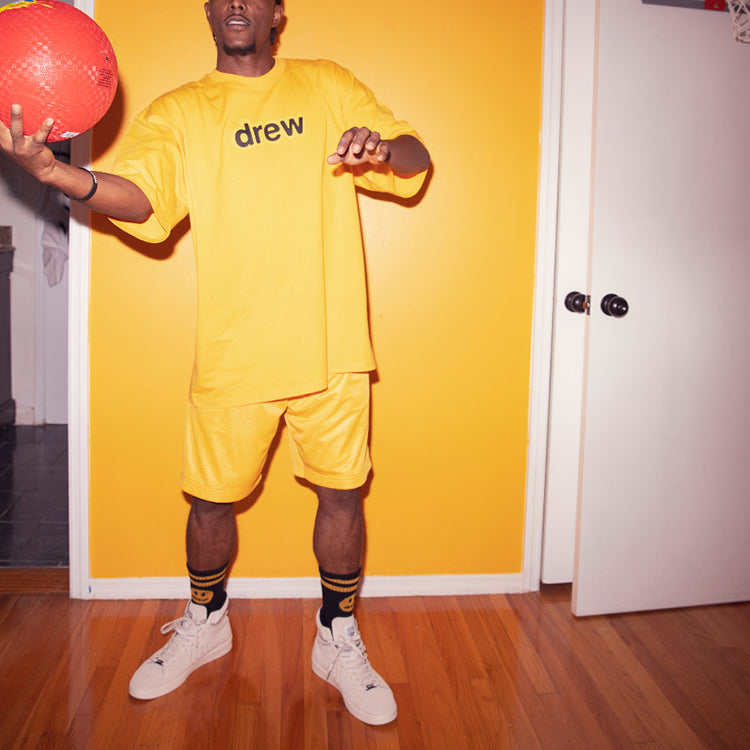Drew House Secret Mesh Cotton Shorts 'Golden Yellow' DR-SS20-86