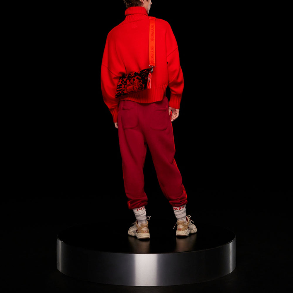 adidas x IVY PARK Crossover Side Stripe High Collar Pullover Couple Style Red HH7299