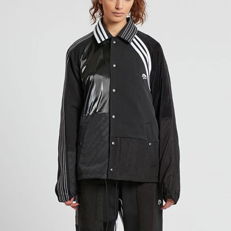 adidas originals x alexander wang Crossover Contrast Color Stitching Stripe Long Sleeves Logo Jacket Black BP6689