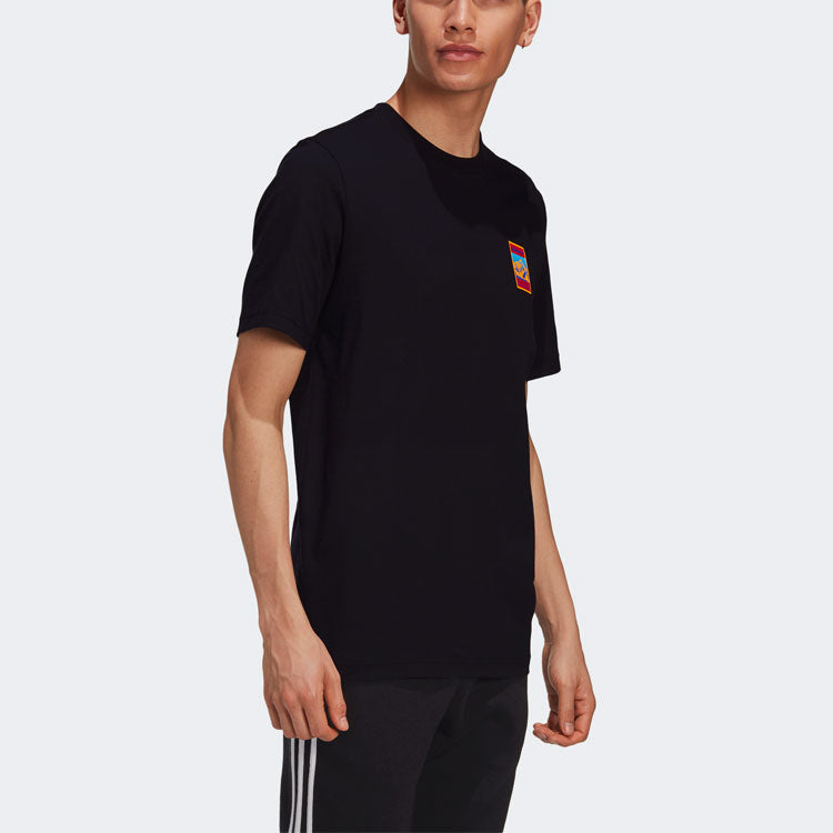 adidas originals Pattern Printing Casual Sports Short Sleeve Black GP1118