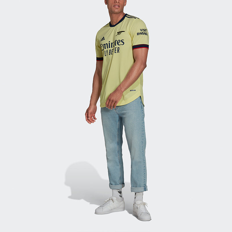 adidas 21-22Season Arsenal Guest Casual Sport Soccer Short Sleeve T-Shirt Men's Yellow GM0219
