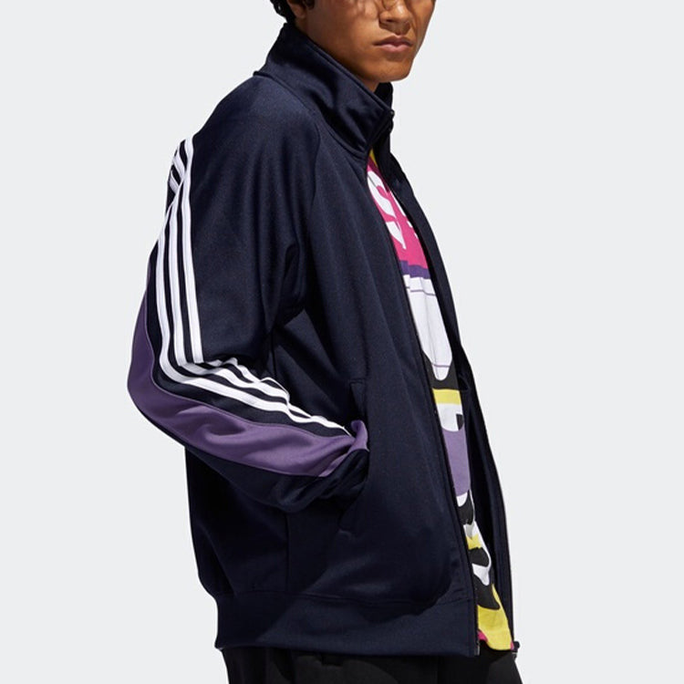 adidas originals Stand Collar Casual Sports Jacket Navy Blue FM1524