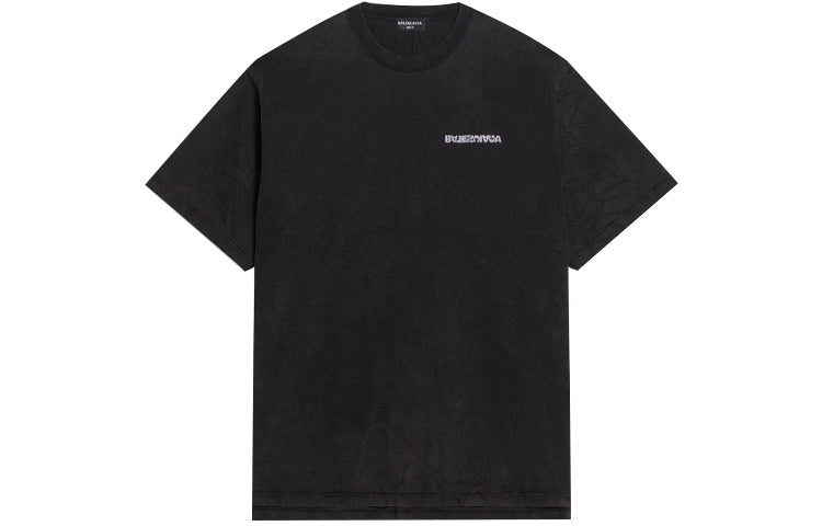 Balenciaga Turn Slit T-Shirt 'Washed Black' 675016TLVB39034