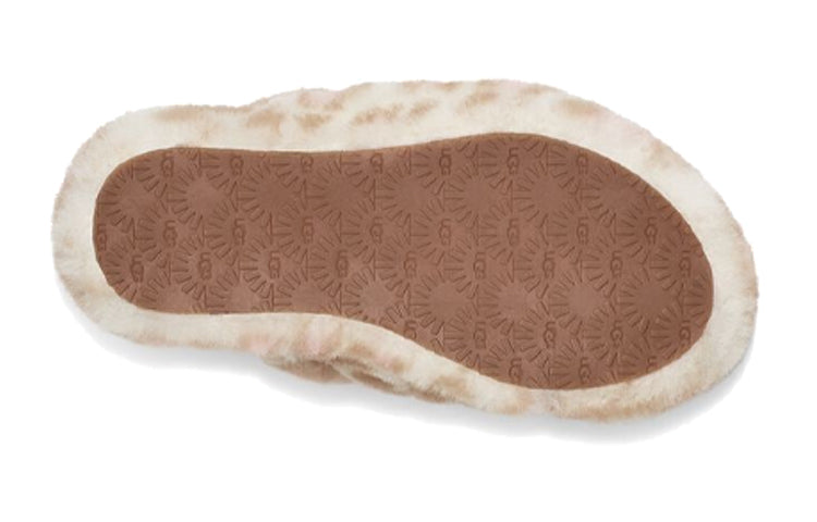 (PS) UGG Fluff Yeah Slide Panther Print Slipper 'White' 1123640K-WHT