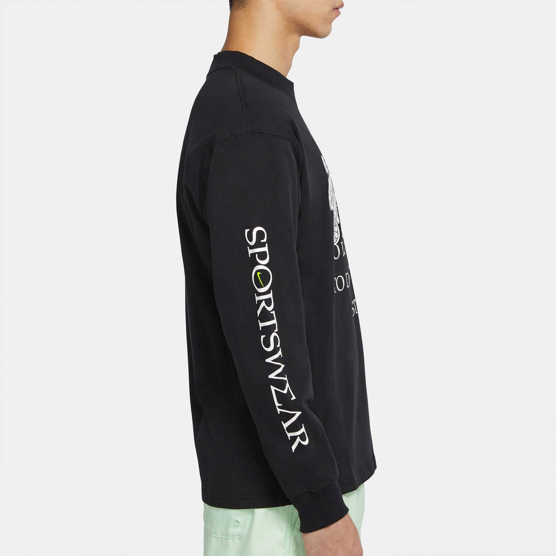 Nike Sportswear Printing Knit Round Neck Sports Black CZ4660-010
