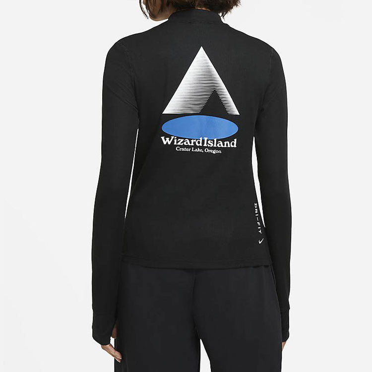 (WMNS) Nike ACG Wizard Island Printing Stand Collar Sweateshirt Black CZ6713-010