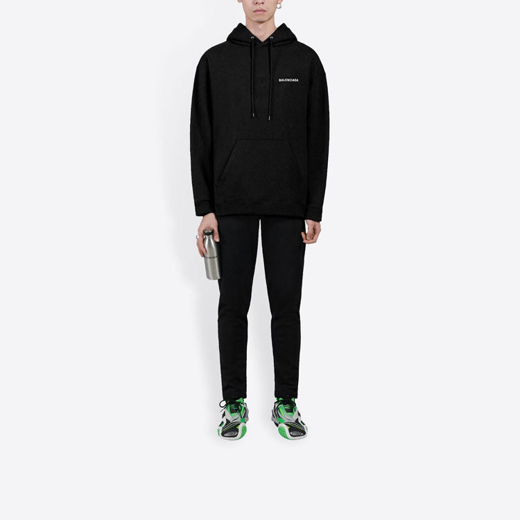 Men's Balenciaga FW21 Logo Printing Long Sleeves Black 600583TIV841070