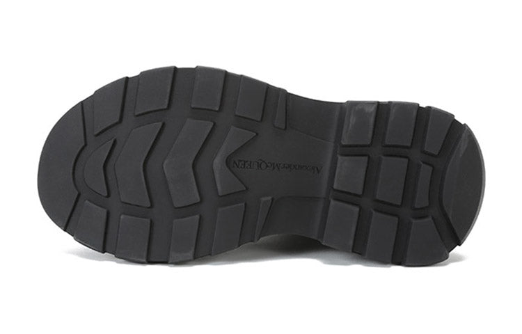 (WMNS) Alexander McQueen Pearl Tread Slick Canvas Boots 'Black' 652280W4L3K1081