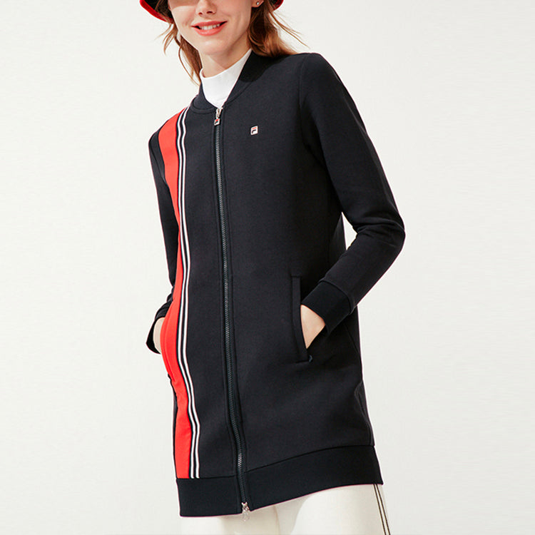 (WMNS) FILA Casual Sports mid-length Knit Jacket 'Blue' F11W011507F-NV
