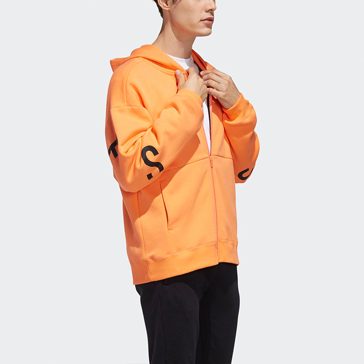adidas Sport 2 Street Alphabet Printing Athleisure Casual Sports Hooded Jacket Orange ED1996