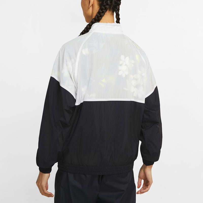 Nike SB Skateboard Splicing Half Zipper Long Sleeves Pullover Skateboard Sports Jacket Colorblock CI7106-010
