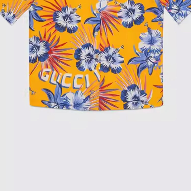 (WMNS) Gucci Wild Flower Print Viscose Shirt 'Yellow' 690720-ZAI5S-7637